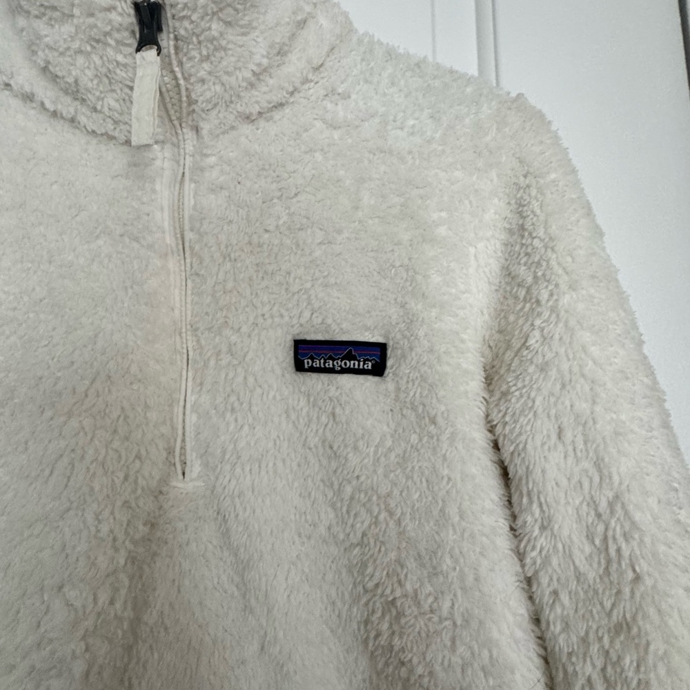 Patagonia Women's White Los Gatos Fleece‎ 1/4 Zip Pullover Size Medium
